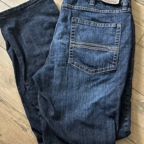 Men's Bootcut Jeans - Dark Blue - Picture 2 of 3